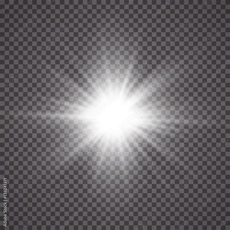 Glow Light Effect Starburst With Sparkles On Transparent Background Vector Illustration Sun