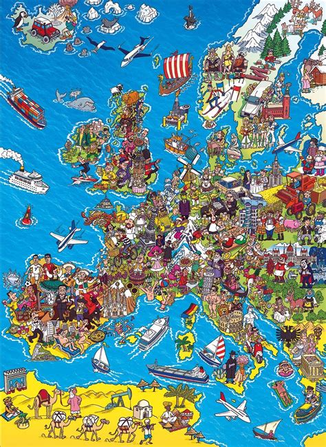 Free online jigsaw puzzle game Europakarte - 1000 Teile - CLEMENTONI Puzzle online kaufen