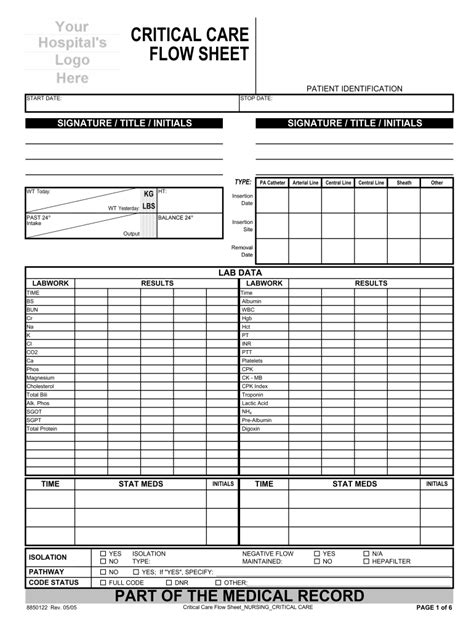 Icu Flow Sheet 2005 2024 Form Fill Out And Sign Printable Pdf