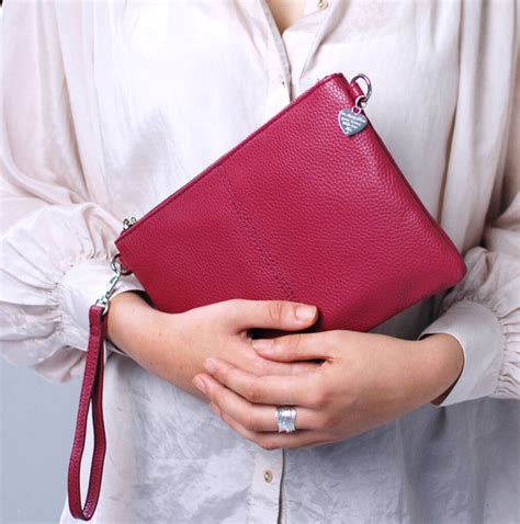 Personalised Vegan Leather Clutch Bag Mulberry By Penelopetom