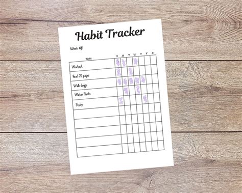 Weekly Habit Tracker // Routine Log Daily Habit Tracking | Etsy | Habit tracker printable, Habit 