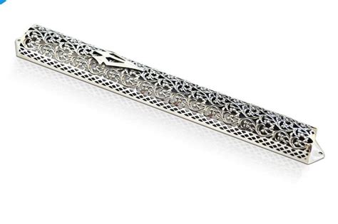 Large Filigree Mezuzah Case Made Of 925 Sterling Silver Fits Etsy