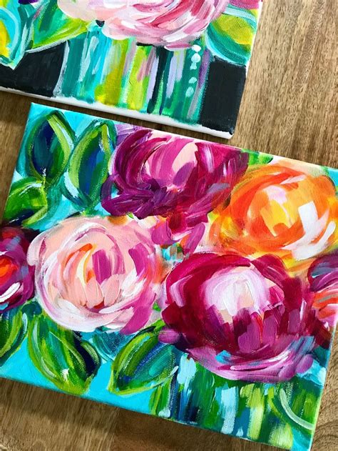 Tips And Techniques For Painting Abstract Flowers With Acrylics On Canvas Floral Paintings