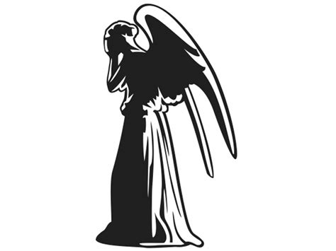 Weeping Angel By Stickeesbiz On Clipart Library Angel Silhouette