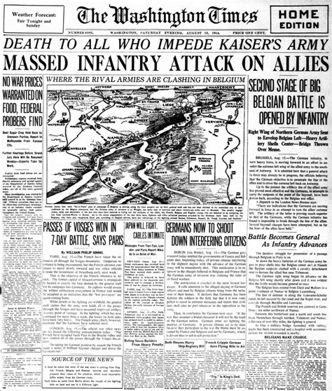 War Declared American Newspaper Headlines From The Very Start Of Wwi In 1914 Click Americana