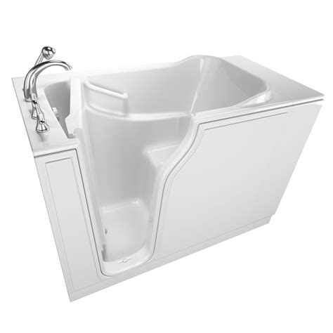 Gelcoat Entry Series 52 X 30 Inch Walk In Tub With Soaker System Left Hand Drain With Faucet