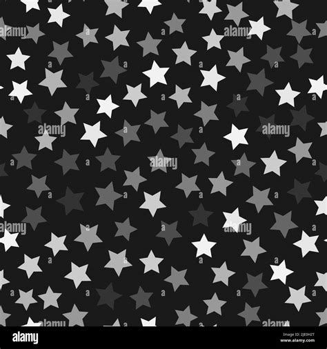 silver stars on a black background night illustration for wallpaper print stock vector image