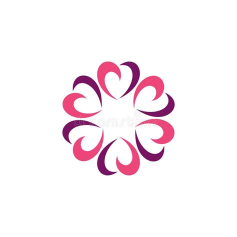 Ornamental Love Flower Logo Template Illustration Design Vector Eps 10