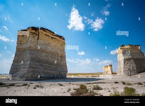 Monument Rocks In Grove County Kansas The Chalk Rock Formation Is A