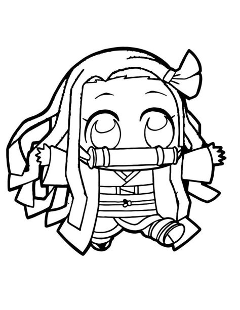 Chibi Nezuko Coloring Page Free Printable Coloring Pages For Kids