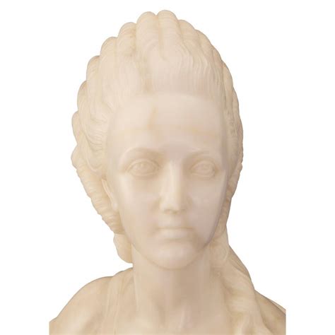 French 19th Century White Carrara Marble Bust Of Marie Antoinette For