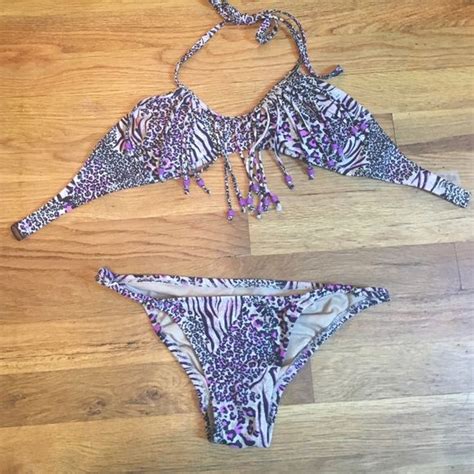 Purple Cheetah Victorias Secret Bikini Bikinis Victorias Secret