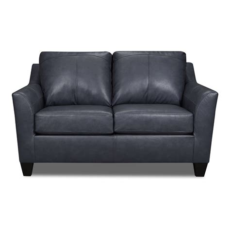 Lane Furniture 21 Flare Arm Transitional Top Grain Leather Loveseat In