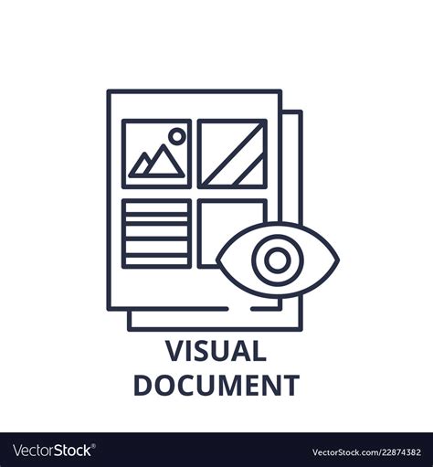 Visual Document Line Icon Concept Visual Document Vector Image