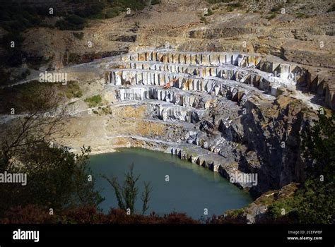 An Active Face Of The Delabole Slate Quarry In Cornwall Uk One Of