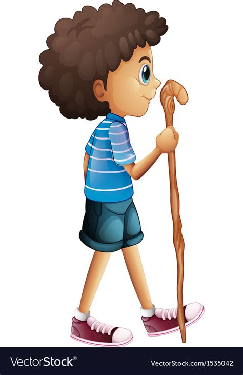 A Young Boy Hiking Royalty Free Vector Image Vectorstock