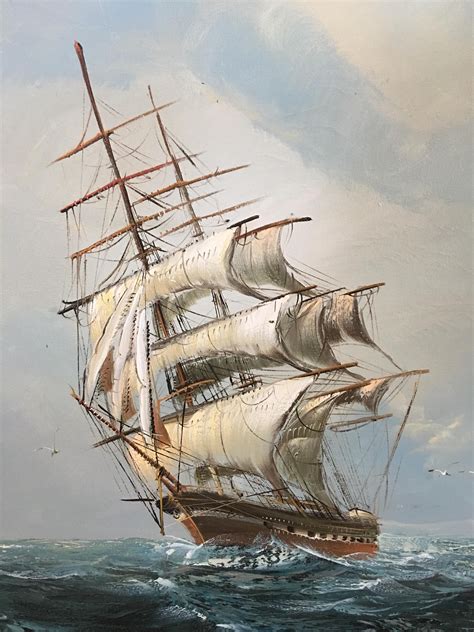 Tall Ship Ship Paintings Sailing Ships Ship Art