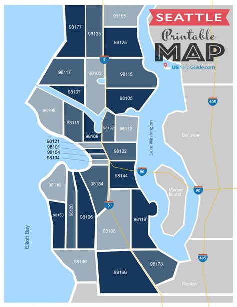 Seattle Area Zip Code Map Map Vector