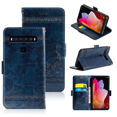 Leather Flip Case For Tcl 10l Case Wallet Card Slot Phone Cover For