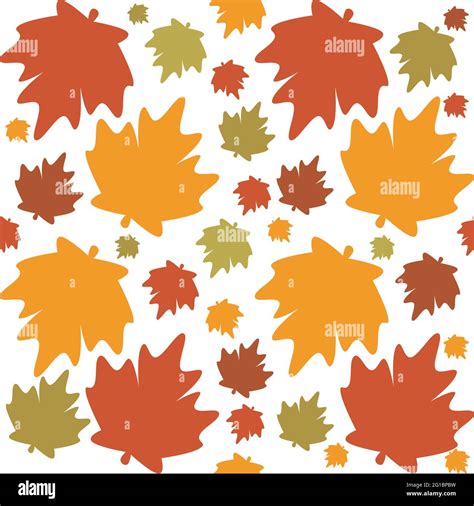 Maple Leaves Falling Seamless Pattern Background Or Fall Design Element