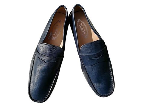 Le mocassin intégral classique version gabor ! Mocassins homme Tod's mocassin Cuir Bleu Marine ref.66741 ...