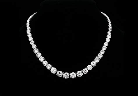 Created Diamond Graduated Tennis Necklace Chain 4500tcw 925 Solid
