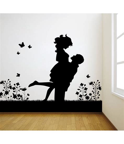 Decor Kafe Lovely Couple Wall Sticker Black Buy Decor Kafe Lovely