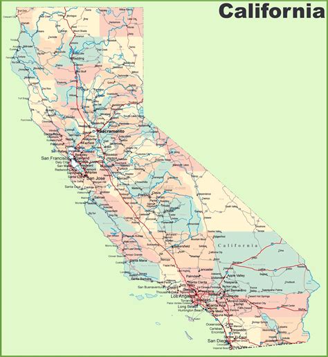 California Printable Map Printable Map Of San Diego