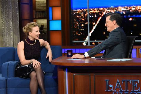 Scarlett Johansson On The Late Show With Stephen Colbert In Nyc