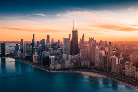Dramatic Sunset Downtown Chicago Stock Photo Download Image Now