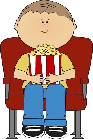 Boy in Movie Theater Clip Art - Boy in Movie Theater Image