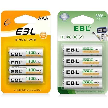 Amazon Ebl Rechargeable Aa And Aaa Batteries V Nimh Aa Battery