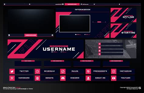 Twitch Overlay Template Twitch Streaming Setup Gaming Banner Twitch