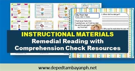 Ims Remedial Reading With Comprehension Check Resources Deped Tambayan