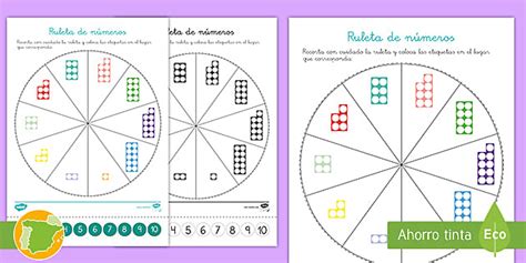 Ficha De Actividad Ruleta De Números Matemáticas Manipulativas