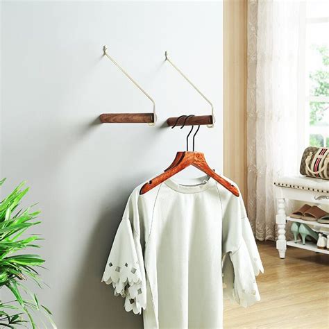 Nordic Hanging Clothes Rack Solid Wood Hanging Clothes Hook Wall