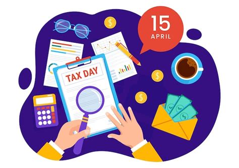 Premium Vector Happy Tax Day Vector Illustration With Clipboard Tax