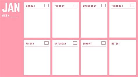 Colorful Illustrated Weekly Calendar Templates By Canva