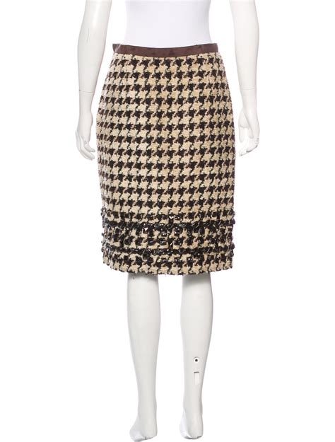 Oscar De La Renta Houndstooth Pencil Skirt Clothing Osc52323 The