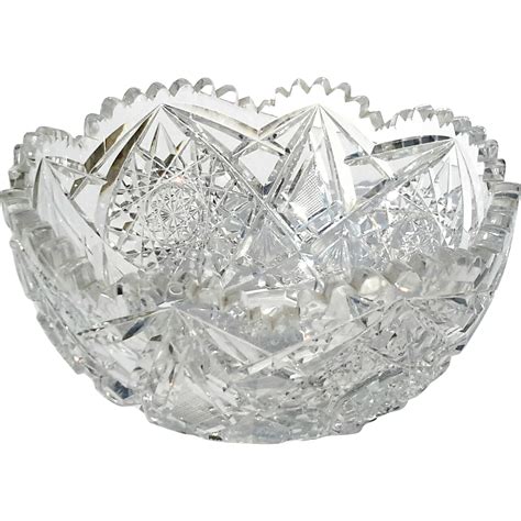 Antique Brilliant Cut Crystal Bowl Circa 1890 Stephen A Kramer Ltd