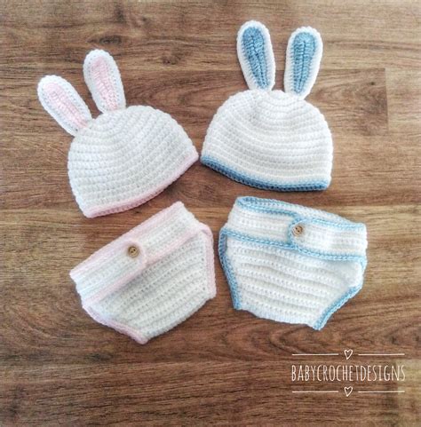 Free Bunny Diaper Nappy And Hat Set Crochet Pattern — Baby Crochet Designs