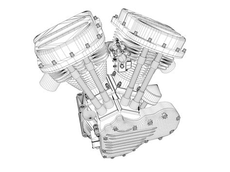 Panhead Harley Motorcycle Engine 3d Model Cgtrader