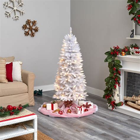 5 Slim White Christmas Tree With 150 Lights 60 Bed Bath And Beyond