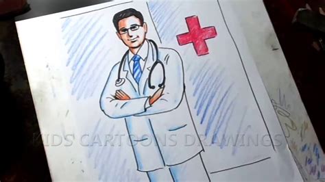 How To Draw Doctor Color Drawing Easy Way Youtube