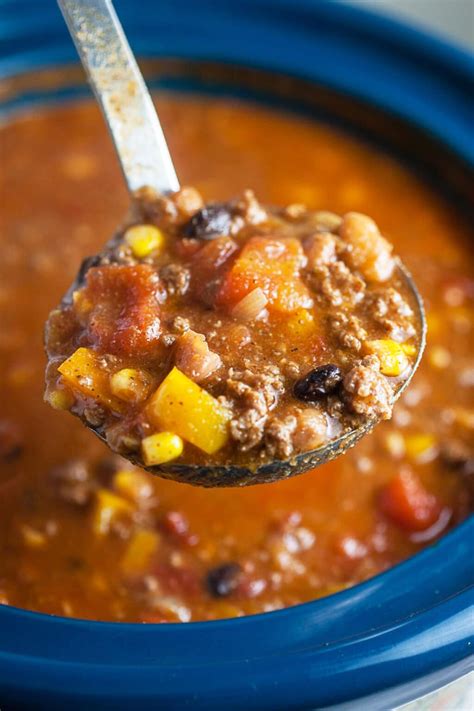 Ground Beef Chili Slow Cooker Recipe The Rustic Foodie