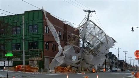 Several Stories Of Scaffolding Collapse In High Wind