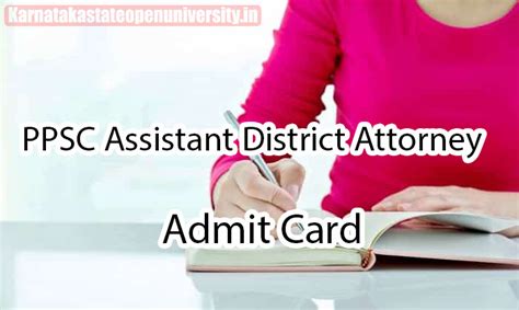 Ppsc Assistant District Attorney Admit Card Out All Updates
