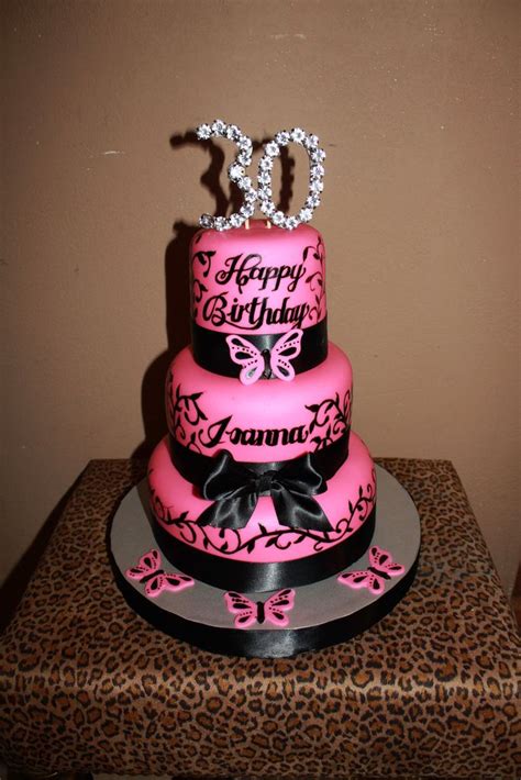 There are 16118 30th birthday ideas for sale on etsy, and they cost $17.89 on average. Pink & Black 30th Birthday Cake | 30 birthday cake, 30th ...