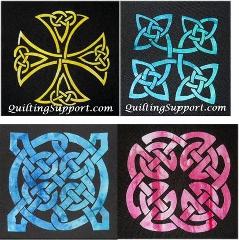 Easy Celtic Knot 4 Block Set Quilt Applique Patterns Designs Etsy