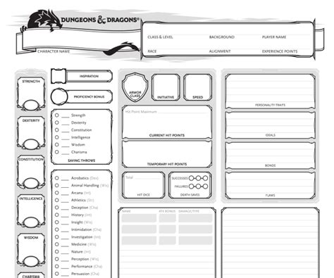 Create A Dungeons And Dragons Character Sheet For 5e By Keegan1232123